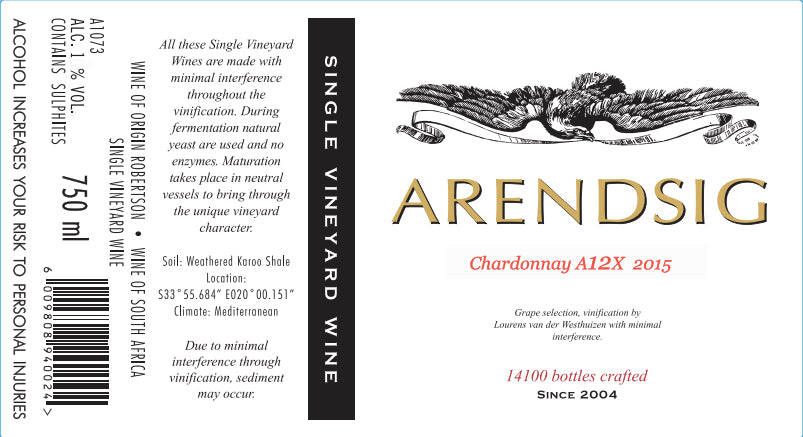 Arendsig Chardonnay Block 5 2019 - Single Vineyard Wines